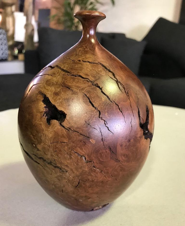 Modern Hap Sakwa Burled Wood Turned Vase