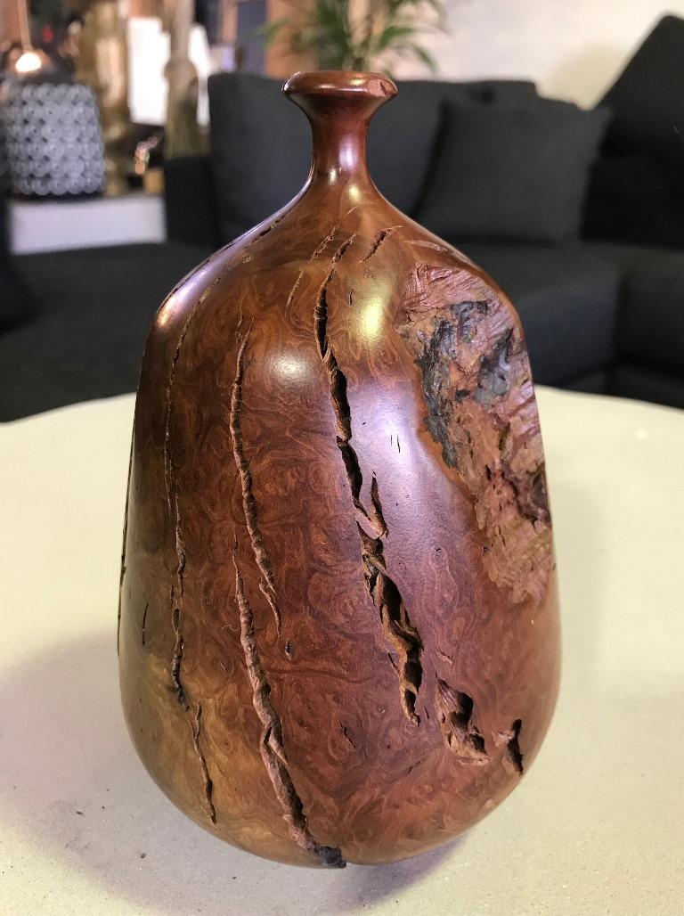 Modern Hap Sakwa Burled Wood Turned Vase