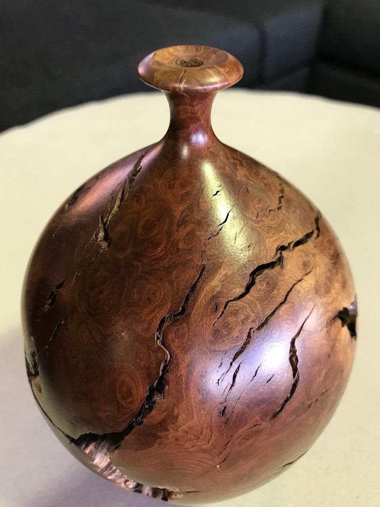 Late 20th Century Hap Sakwa Burled Wood Turned Vase