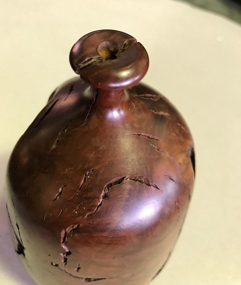 Hap Sakwa Burled Wood Turned Vase In Good Condition In Studio City, CA