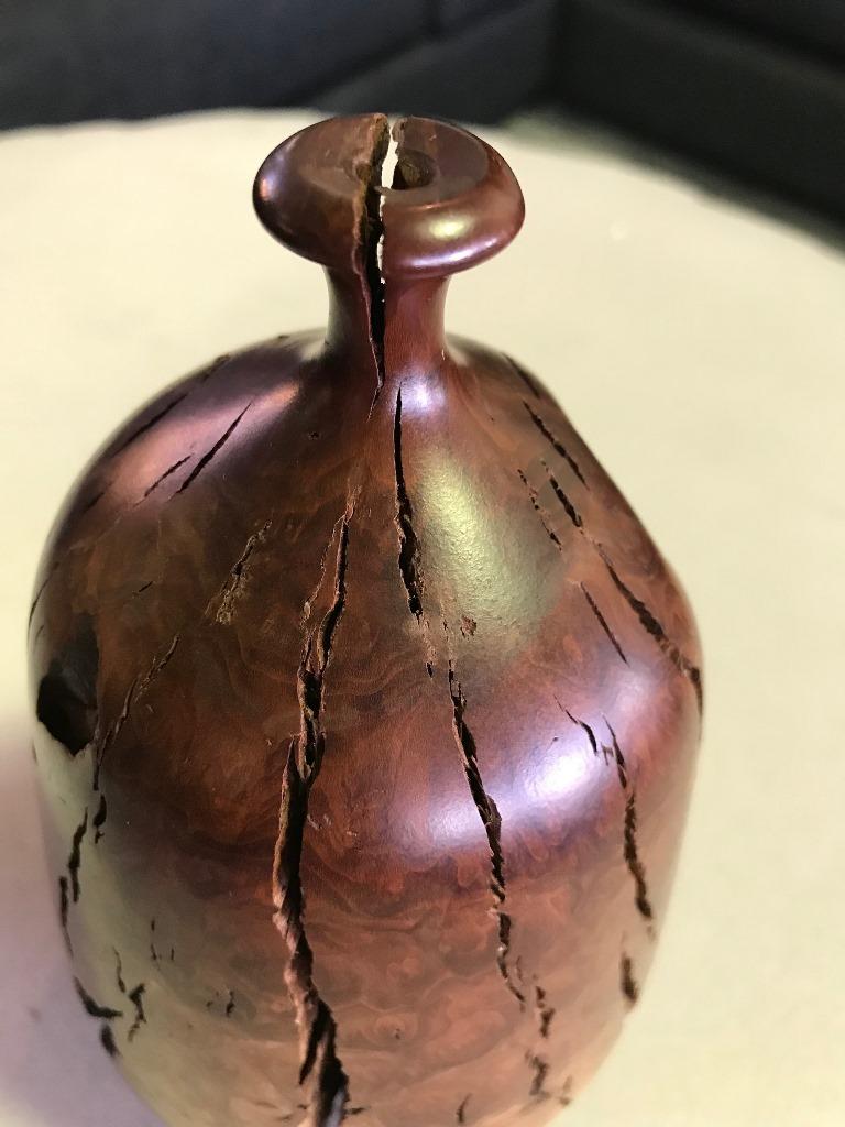 Late 20th Century Hap Sakwa Burled Wood Turned Vase