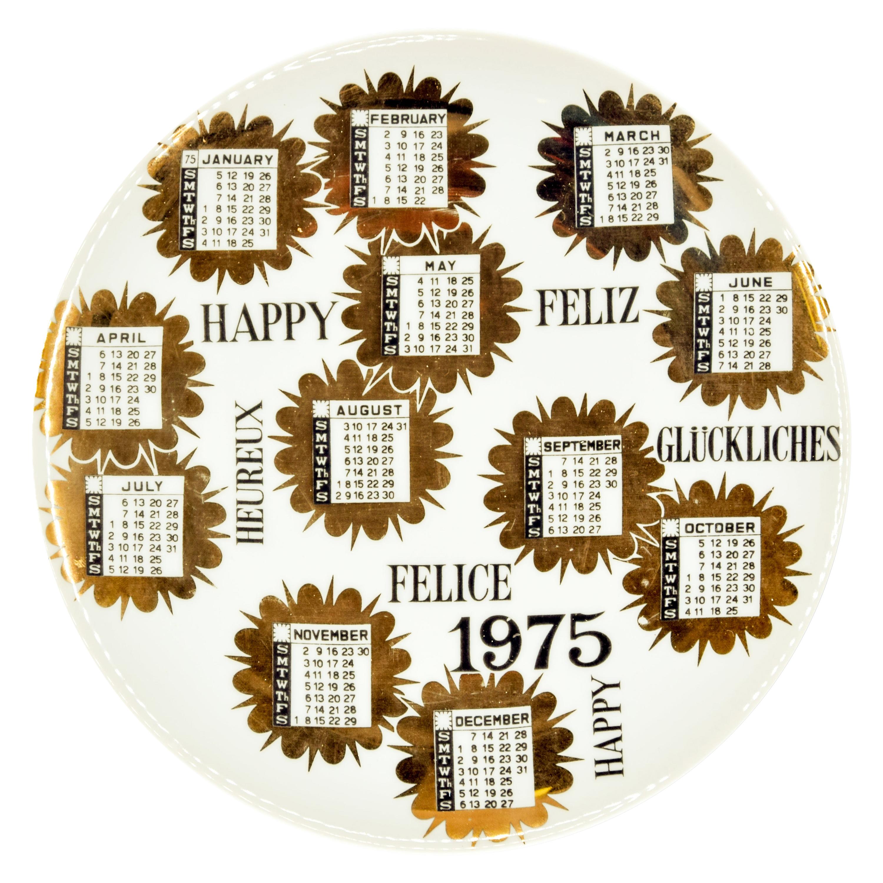 Happy 1975, Calendar Series by Piero Fornasetti, 1975