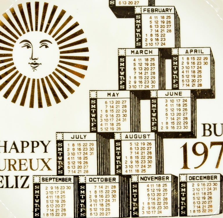 Happy 1979 Calendar Series by Piero Fornasetti 1979 at 1stDibs