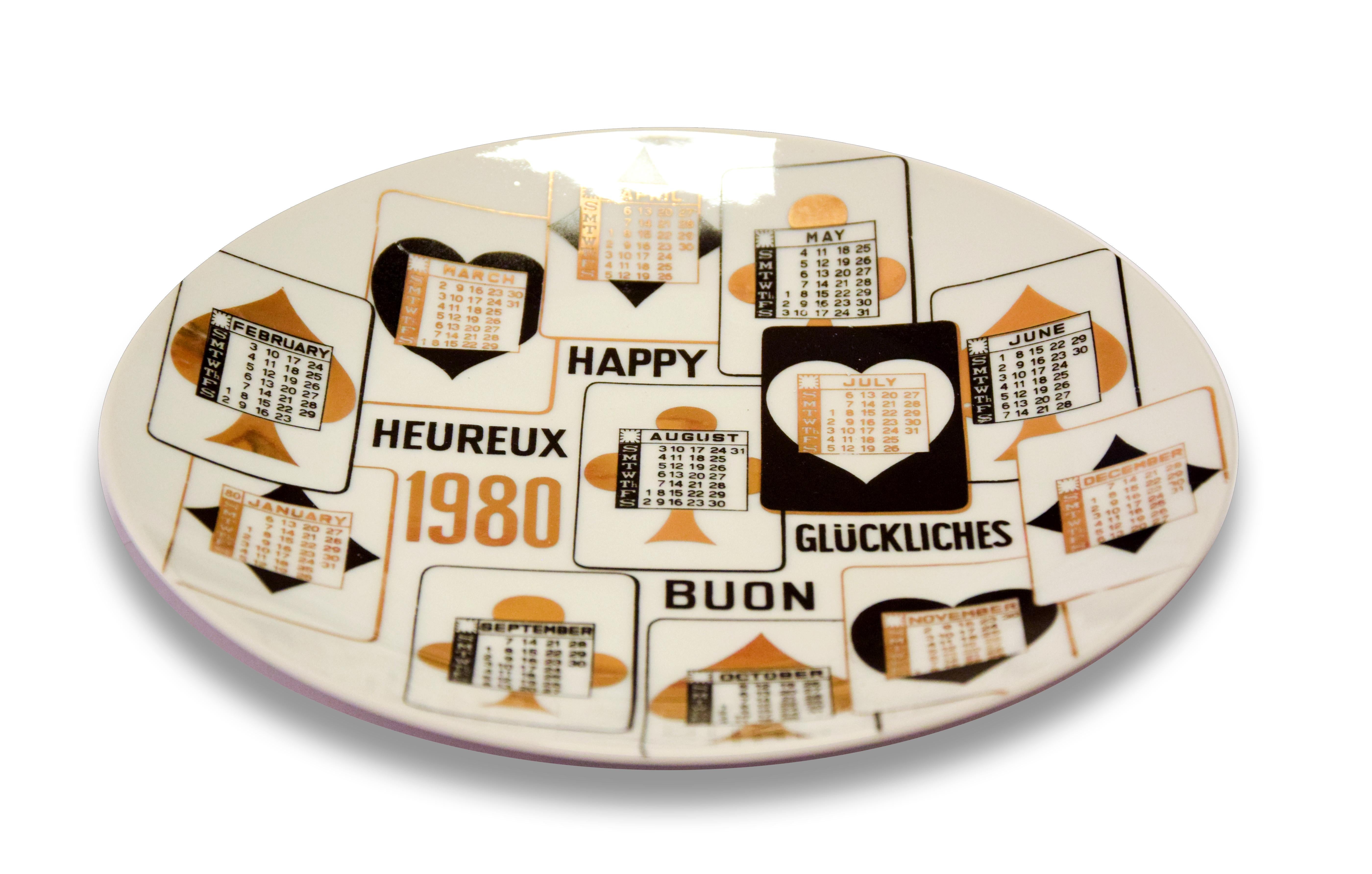 Italian Happy 1980, Calendar Series by Piero Fornasetti, 1980