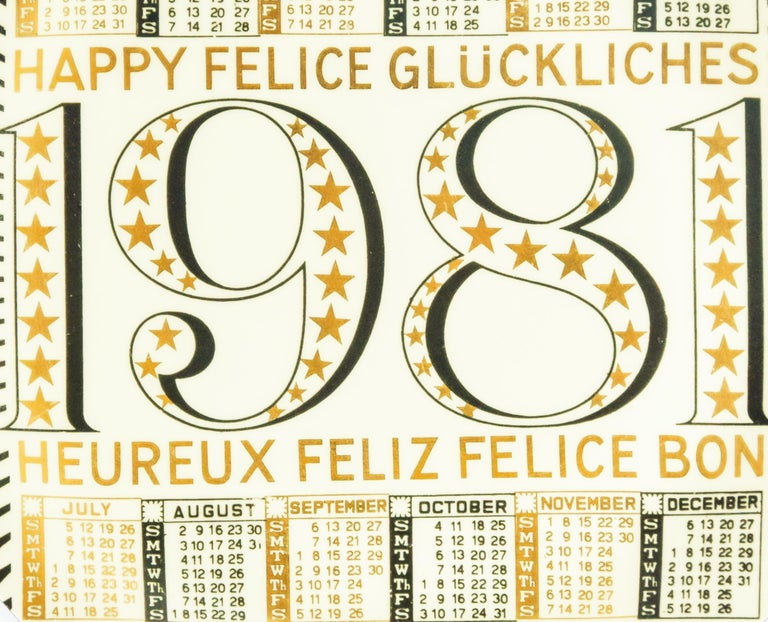 Happy 1981, Calendar Series by Piero Fornasetti, 1981 For Sale at 1stdibs