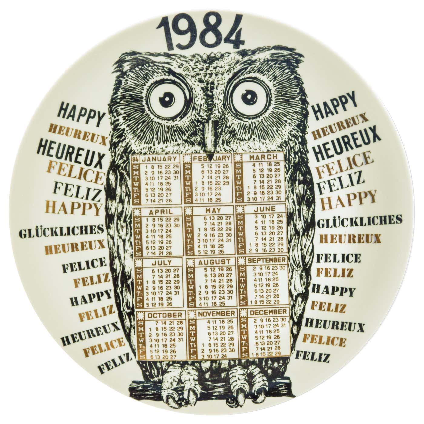 Happy 1984 Calendar Series by Piero Fornasetti 1984 at 1stDibs Happy 1984 Calendar Series by Piero Fornasetti 1984 at 1stDibs
