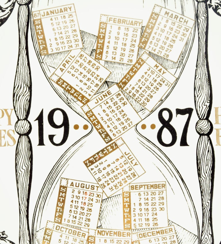 Happy 1987 Calendar Series By Piero Fornasetti 1987 At 1stDibs