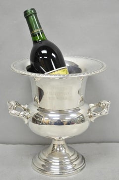 Happy 25th Anniversary Mom+Dad Silver Plated Trophy Cup Urn Champagne Ice Bucket