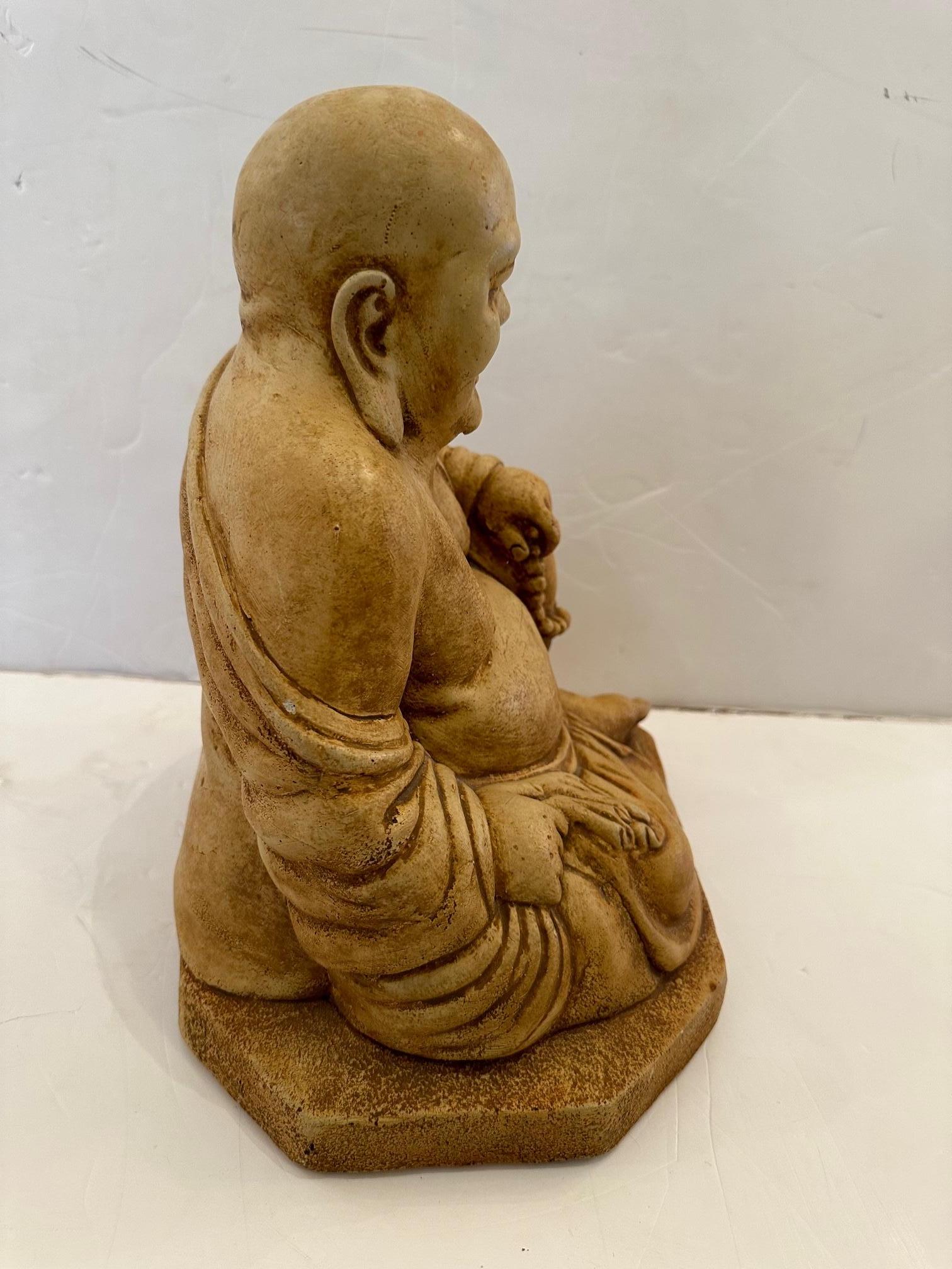 Happy Cast Stone Buddha Sculpture For Sale 4