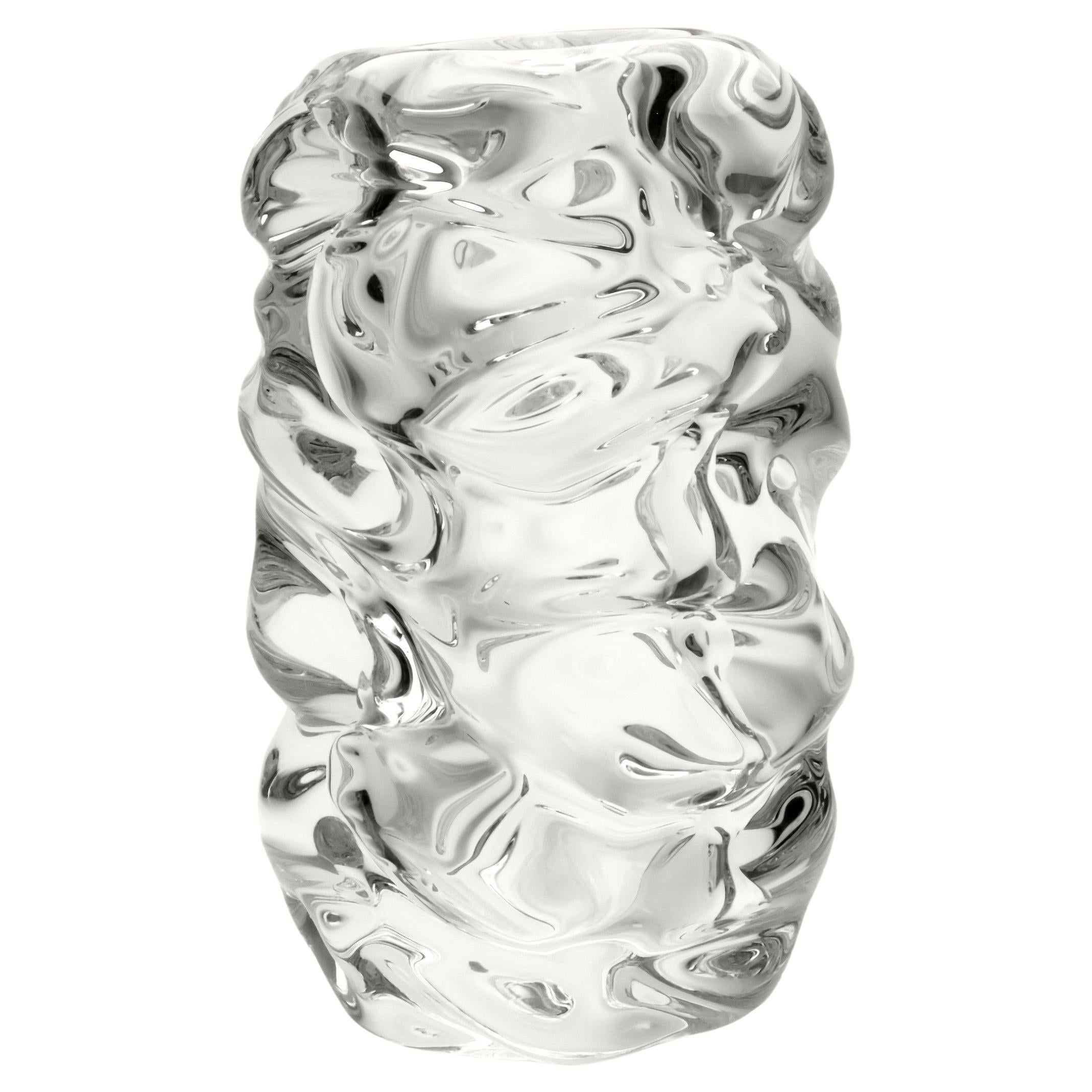 Happy Clear Cylinder-Vase, mundgeblasenes Glas, auf Bestellung gefertigt im Angebot