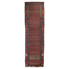 Happy Colorful Beautiful Long Boteh Antique Runner, c. 1930's