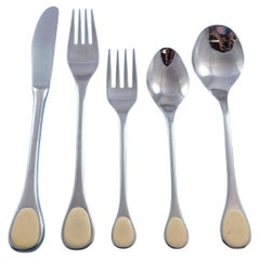 Pattern Matte Silverware Set for 8,40-Piece Gothic Matte Black Flatware set,U