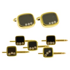Happy Diamond Cufflinks by Chopard and Matching Shirt Studs By Mayor