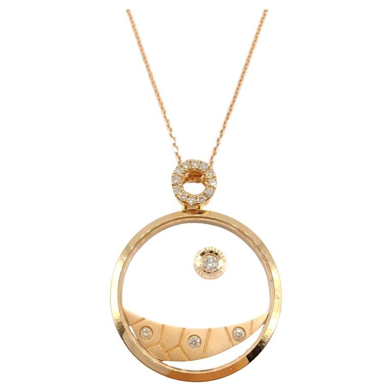 Jewel Trading Co - Happy Diamonds Snowflakes Pendant Necklace 18K Rose & Hong Kongese Contemporary Diamond White Gold