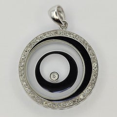 Happy Diamonds Eccentric Circles Necklace Pendant in 18K White Gold