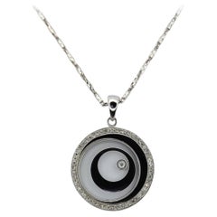Happy Diamonds Eccentric Circles Necklace Pendant in 18K White Gold