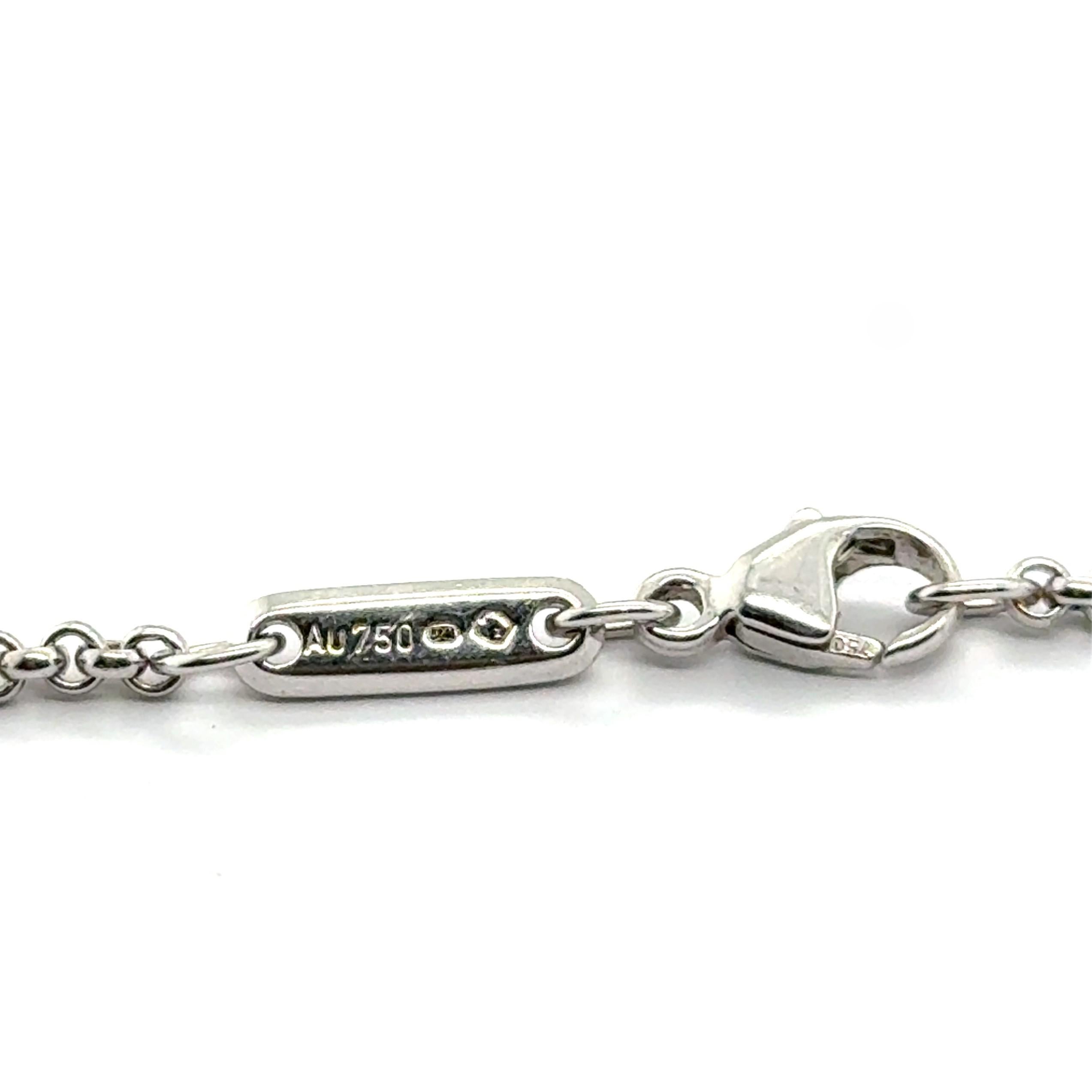Collana con ciondolo Happy Diamonds in oro bianco 18K di Chopard in vendita 3