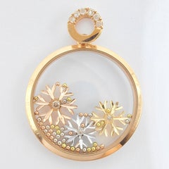 Happy Diamonds Snowflakes Pendant Necklace in 18K Rose, Yellow & White Gold