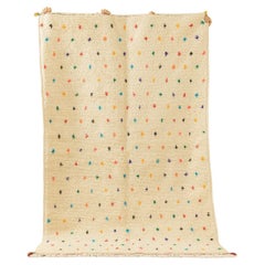 Happy Dots, handgeknüpfter Berberteppich in Creme und Marokko aus Wolle