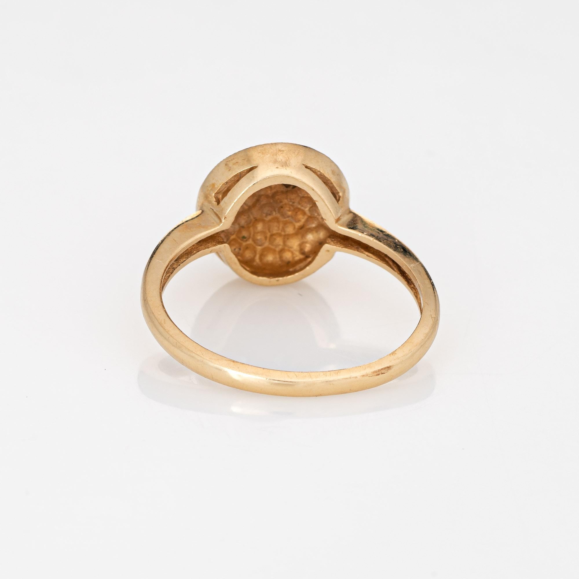 Happy Face Diamond Eyes Ring Vintage 14k Gelbgold Estate Jewelry im Zustand „Gut“ in Torrance, CA