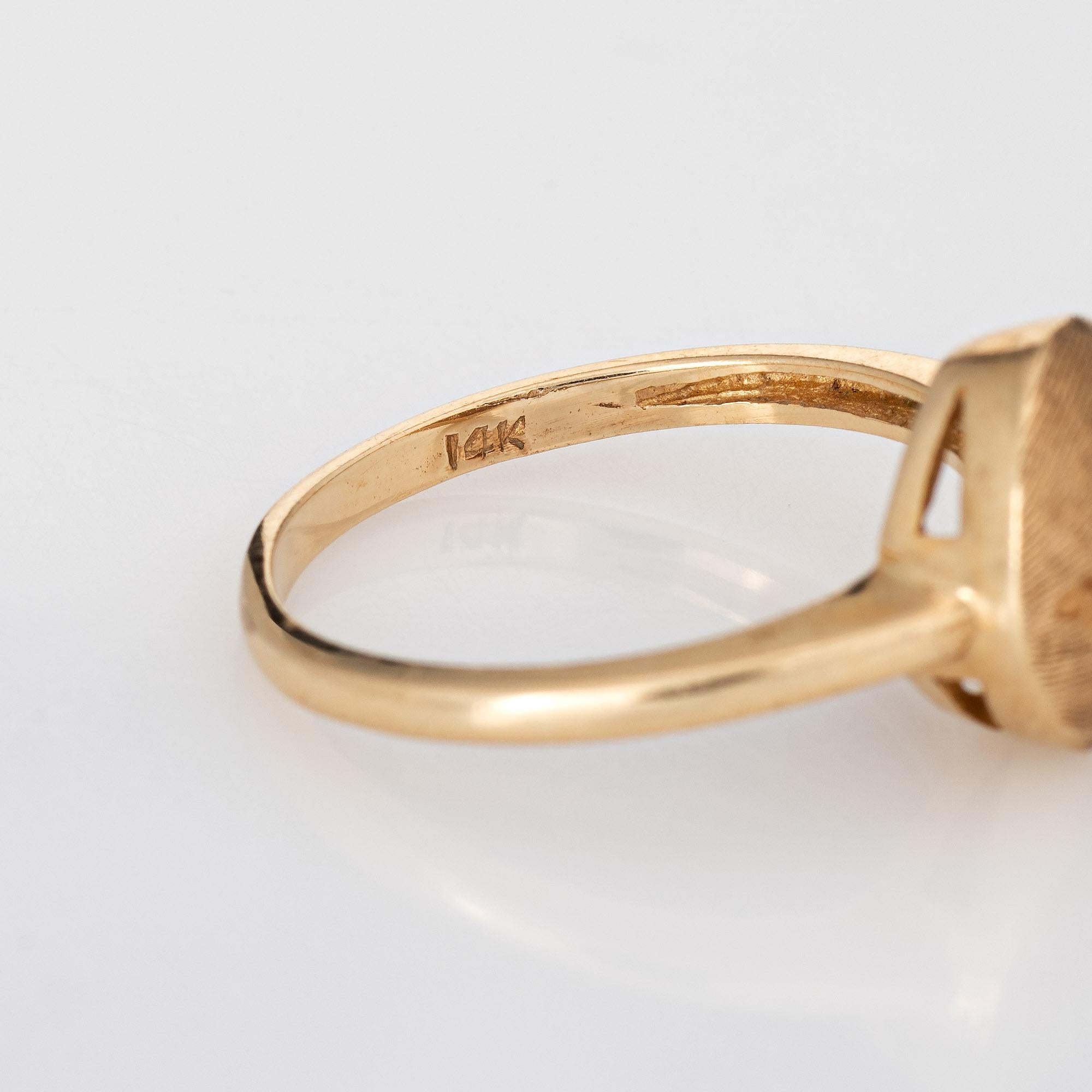 Happy Face Diamond Eyes Ring Vintage 14k Gelbgold Estate Jewelry 1