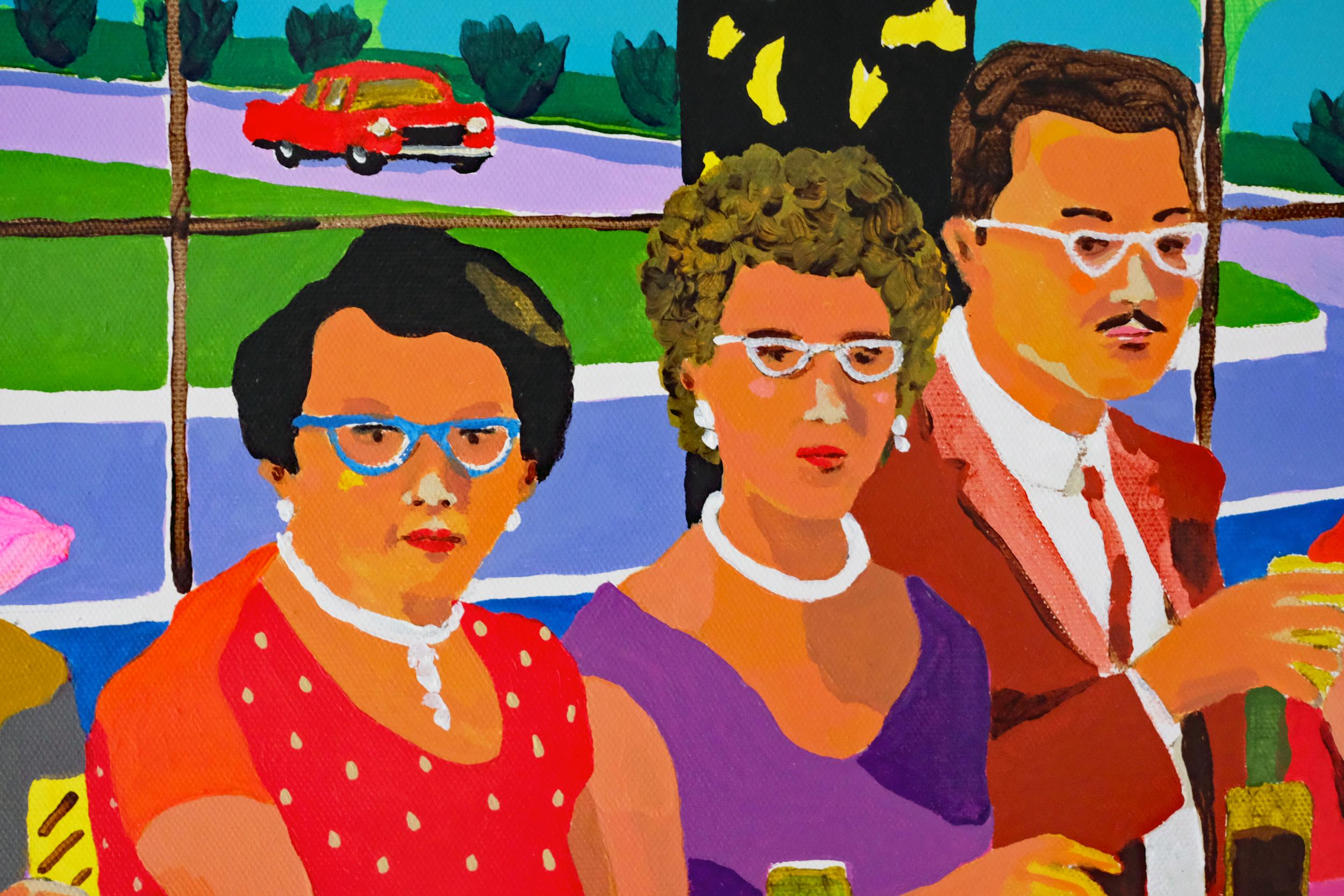 Modern 'Happy Families' Portrait Painting by Alan Fears Pop Art For Sale