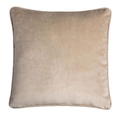 Cojín cuadrado de terciopelo beige Happy Frame