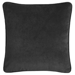 HAPPY FRAME Cuscino in velluto nero con bordino nero