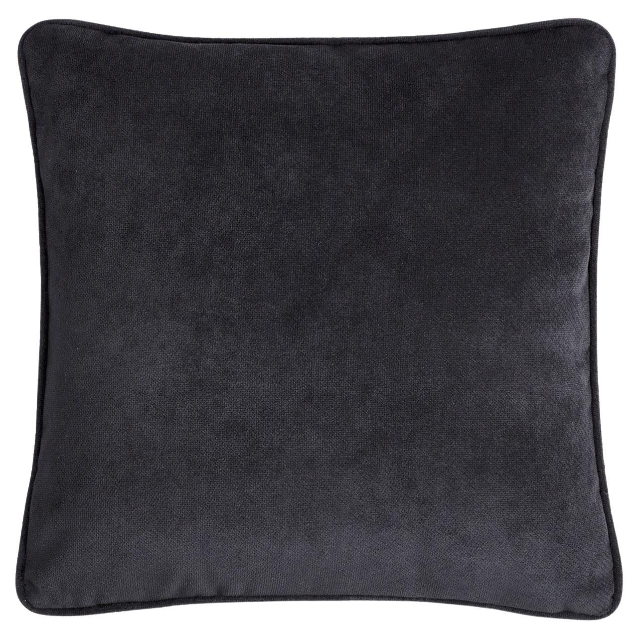Happy Frame Black Velvet Square Cushion en venta