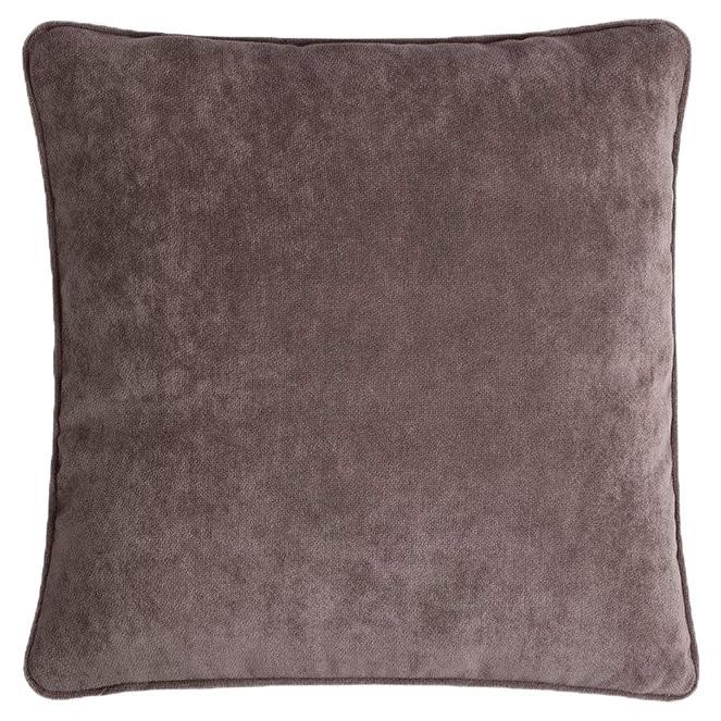 HAPPY FRAME Brown Velvet Cushion With Brown Piping