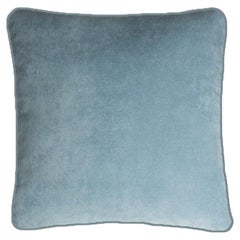 HAPPY FRAME Cuscino in velluto blu chiaro con profili blu chiaro