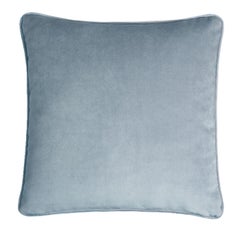 Coussin carré en velours bleu clair Happy Frame