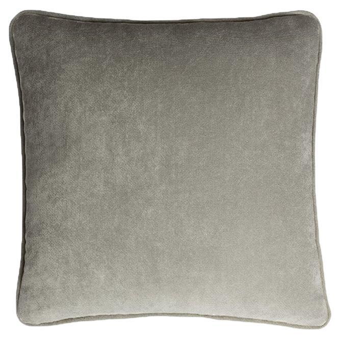 HAPPY FRAME Cuscino in velluto grigio chiaro con bordino grigio chiaro in vendita