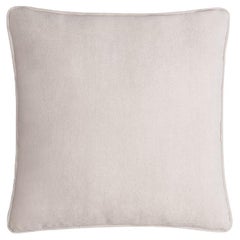 HAPPY FRAME Cuscino in velluto bianco con bordino bianco