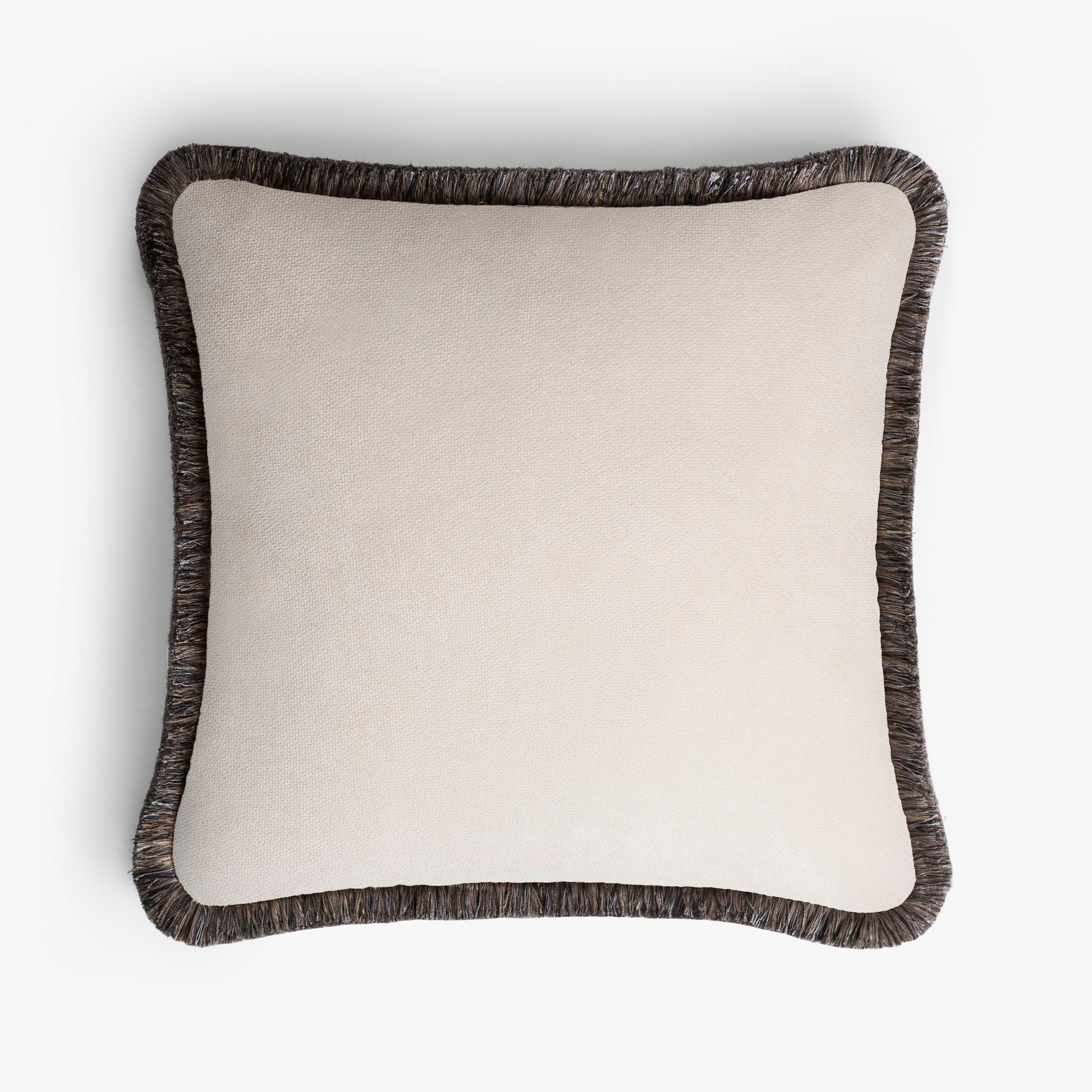 Happy Frame Weißer Samt mit schwarzem Rahmen (Handgefertigt) im Angebot