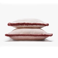 Happy Linen Pillow Hellrosa mit hellrosa Fransen