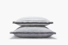 Happy Linen Pillow White with Gray Fringes