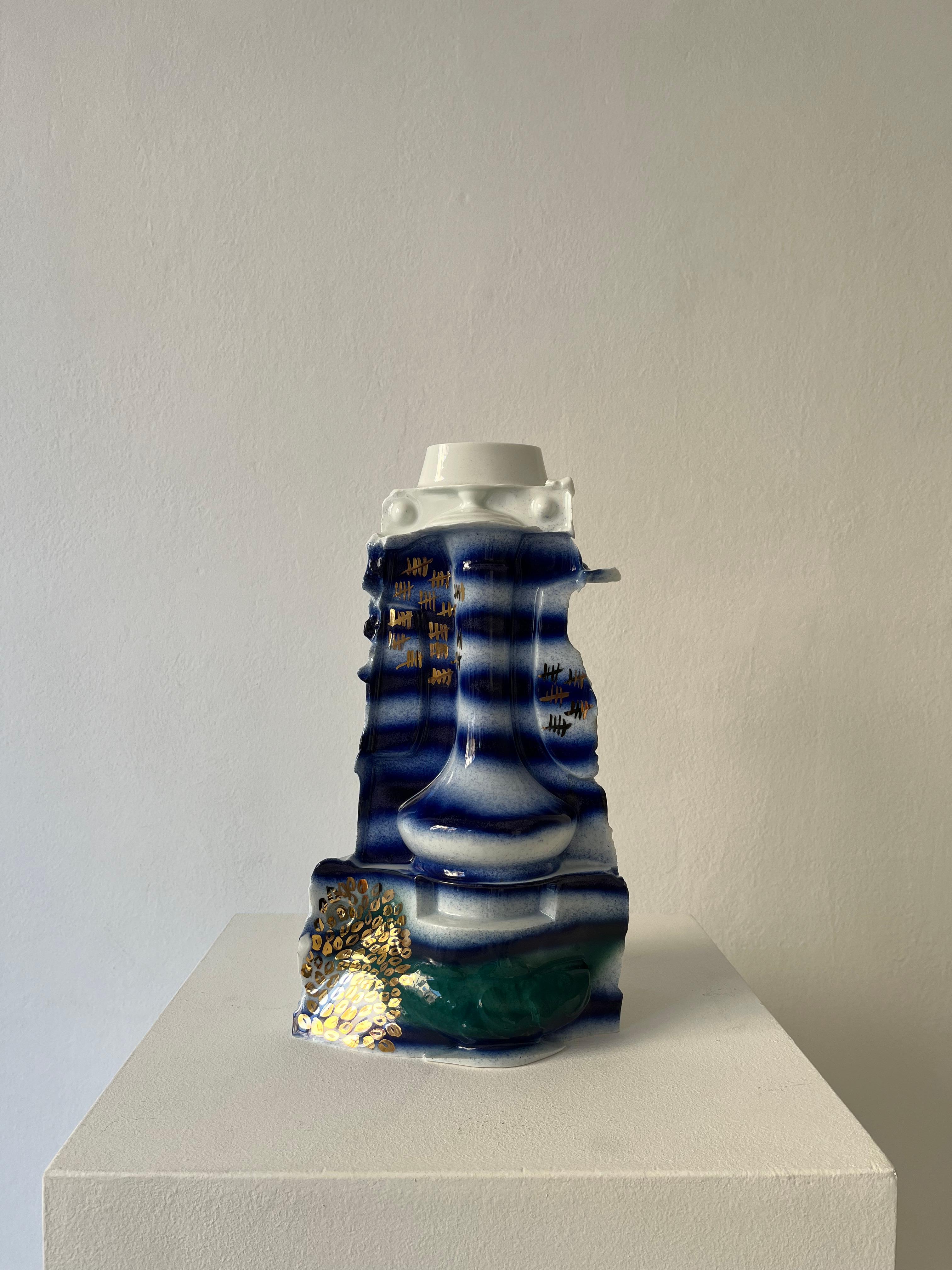 Vase « Happy lovers » décoré en porcelaine émaillée, série de 2 en vente 6