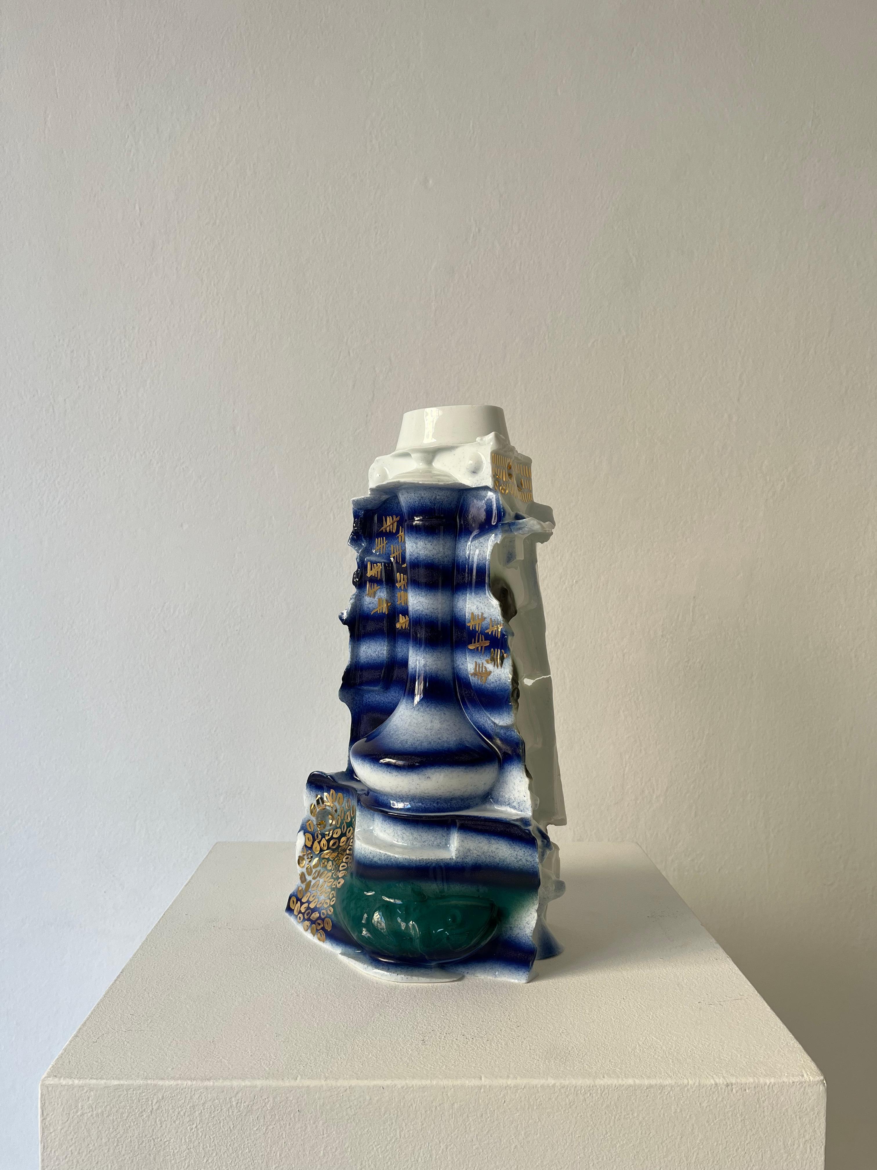 Vase « Happy lovers » décoré en porcelaine émaillée, série de 2 en vente 2