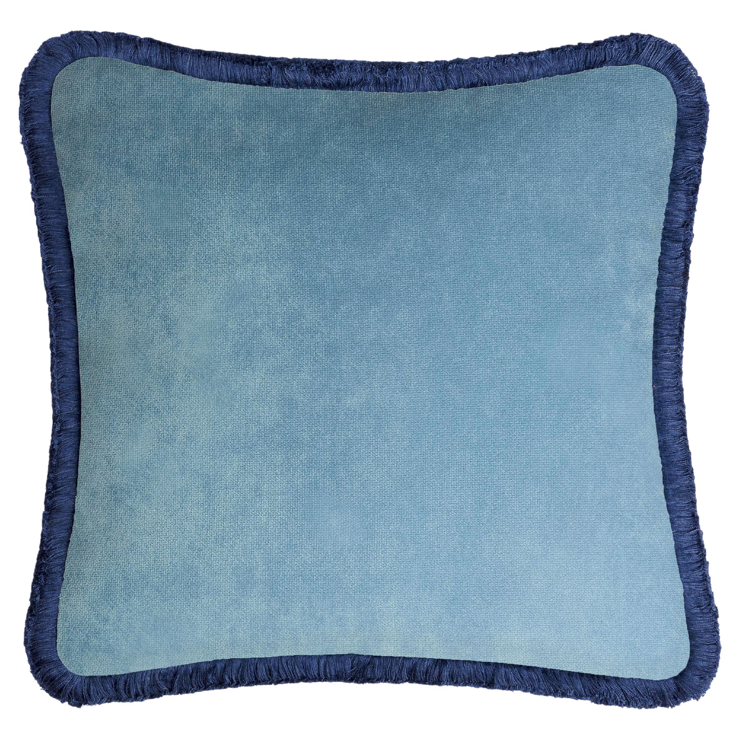 Happy Pillow 40 bleu clair et bleu  Franges en vente