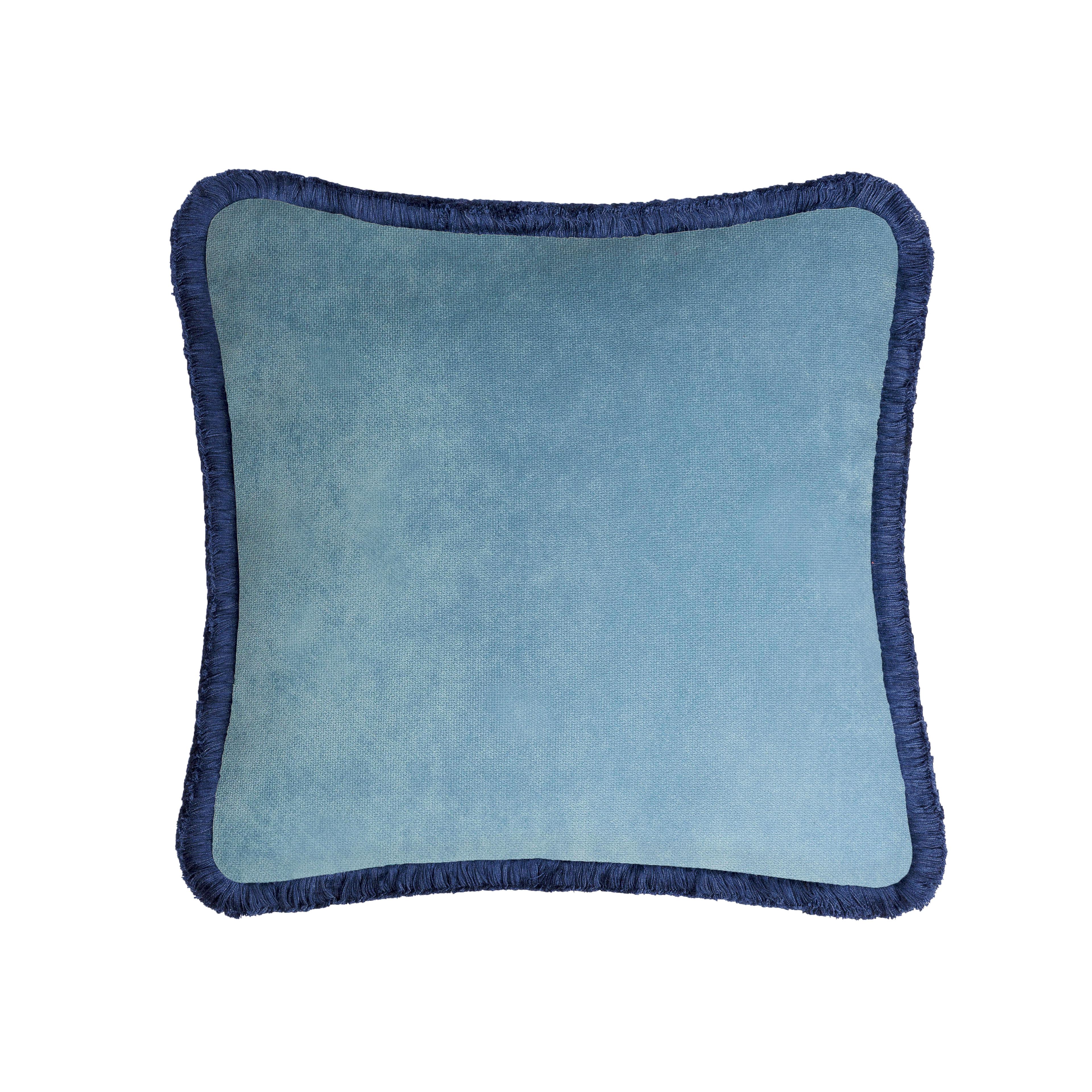 HAPPY PILLOW 40 Velluto  Lime con frange blu chiaro In condizioni Nuovo in vendita a Carimate, Lombardia