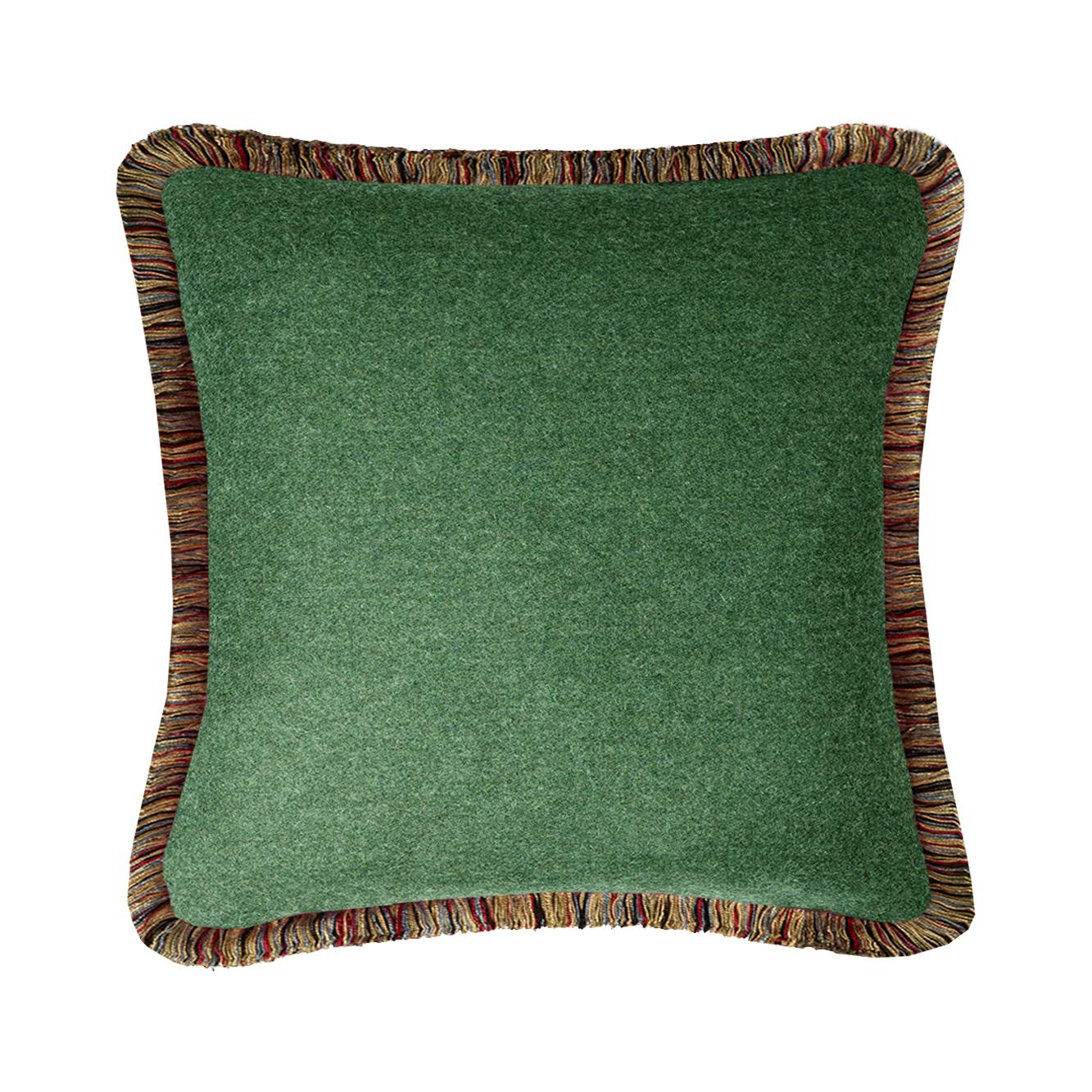 Happy Pillow Coussin en laine MONGOLIA moutarde avec franges multicolores Neuf - En vente à Carimate, Lombardia