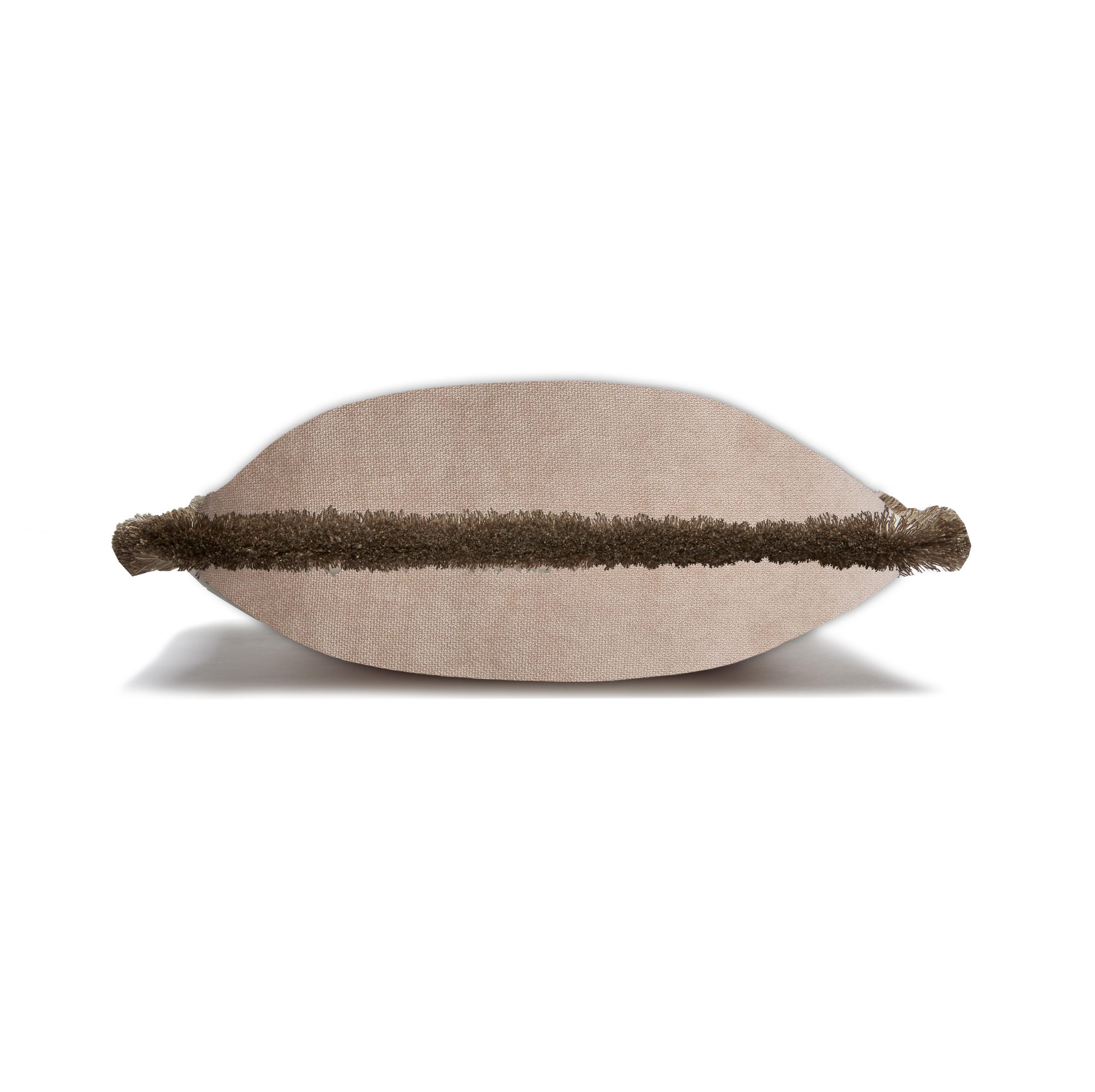 Almohada Feliz Beige Sahara con Flecos Multicolor Siglo XXI y contemporáneo en venta