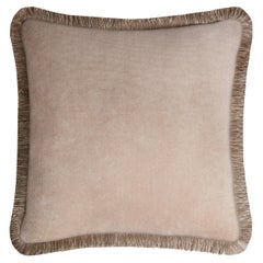 Happy Pillow Sahara Beige with Multicolor Fringes
