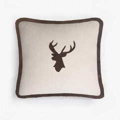 Happy Pillow Snowflake Velvet Brown With Beige Fringes