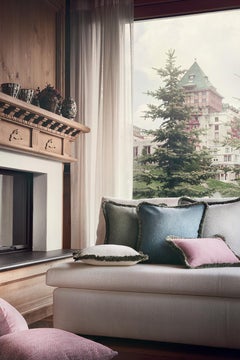 Happy Pillow Svezia Wool Cushion Light Blue with Multicolor Fringes