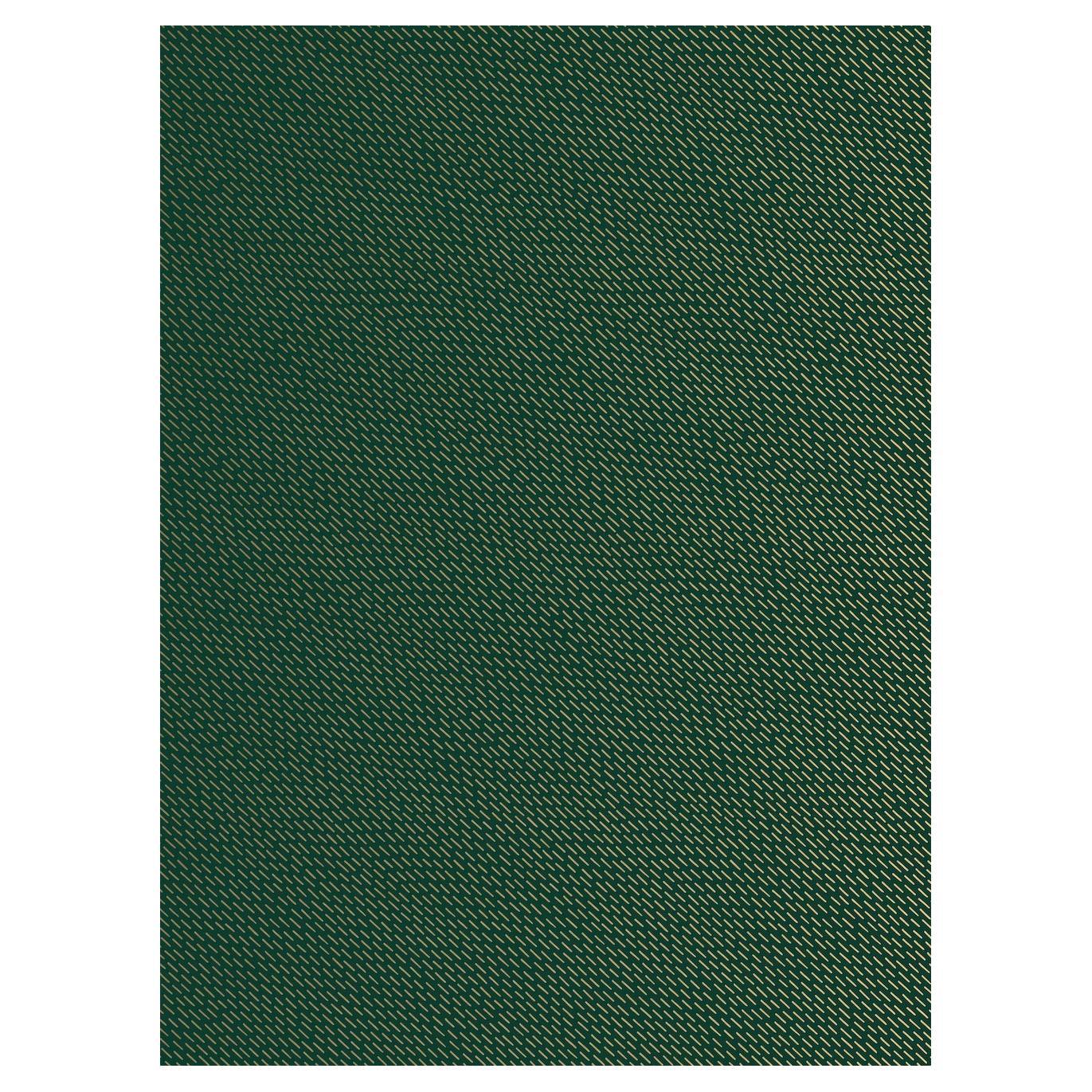 Happy Rain Wallpaper - Green&Gold by Marta Bakowski for La Chance For Sale