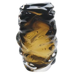 Vase cylindrique Happy Sargasso, verre soufflé à la main, fabriqué sur commande