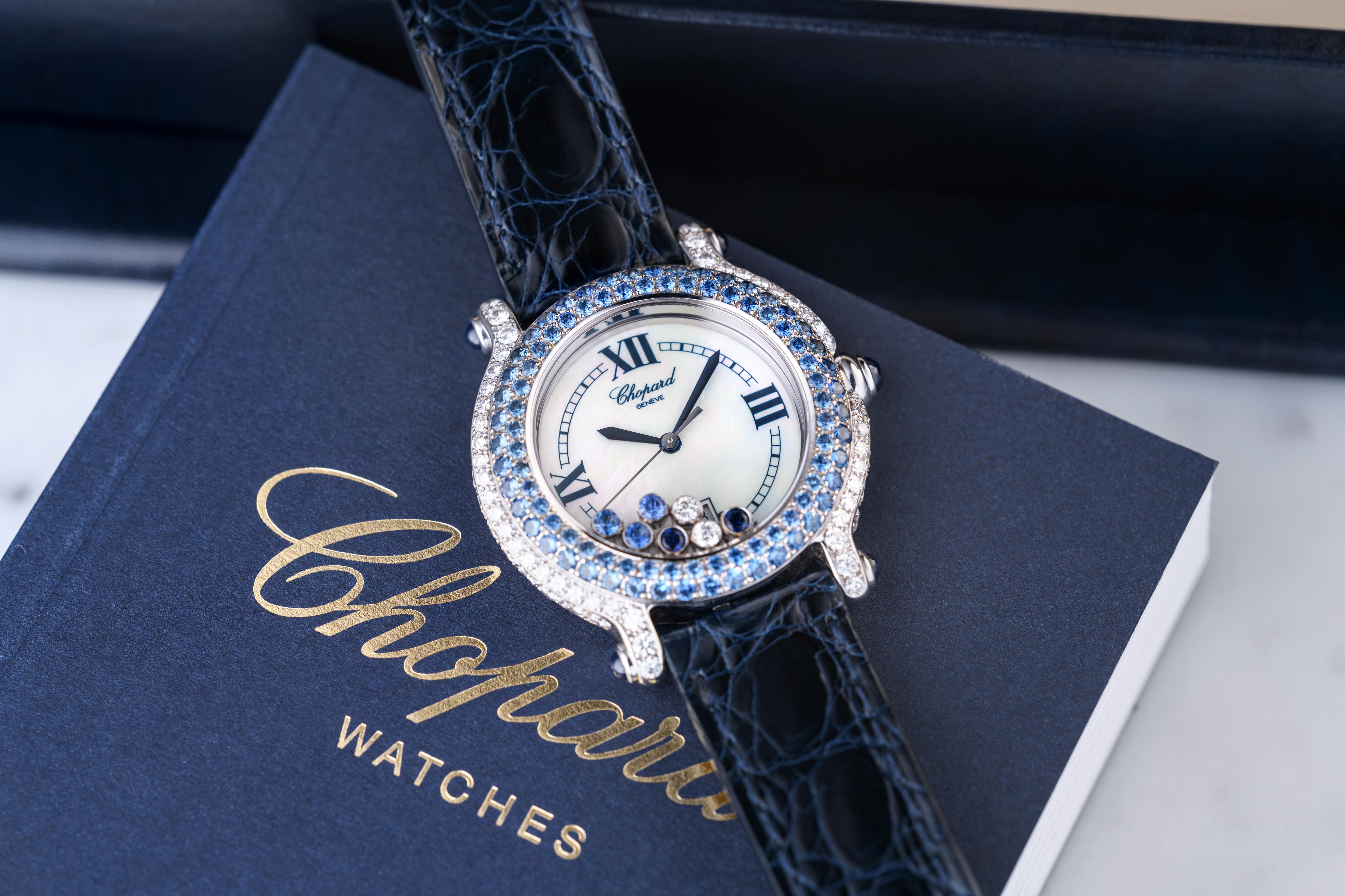Montre Happy Sport saphir et diamant Pour femmes en vente