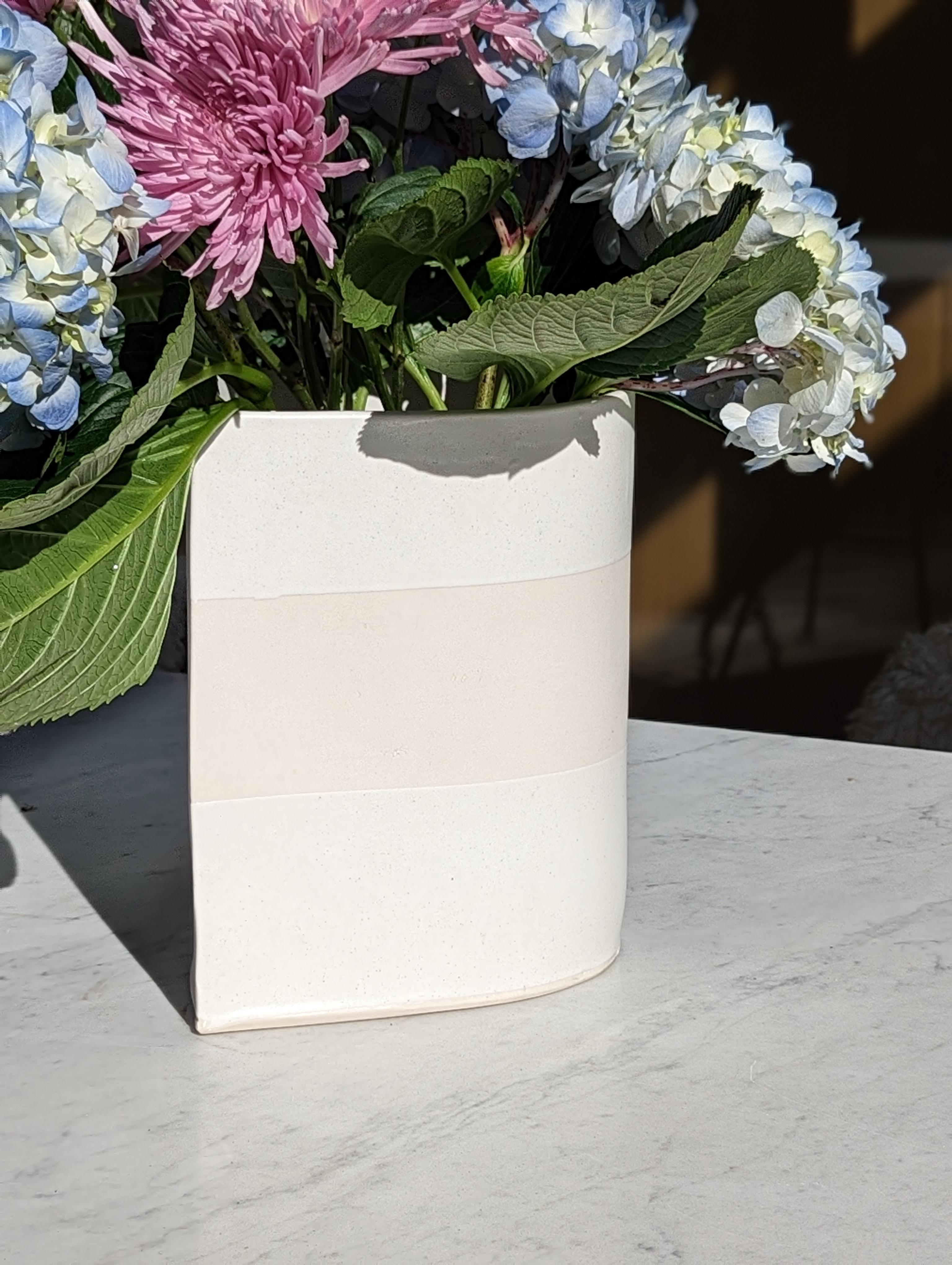 Contemporary Happy Tears Vase, White Satin Glaze on Porcelain 'Small' For Sale